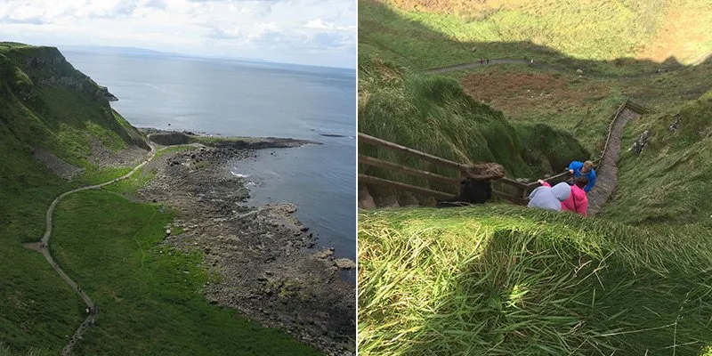 Views from the clifftop path, and looking down the Shepherd's Steps