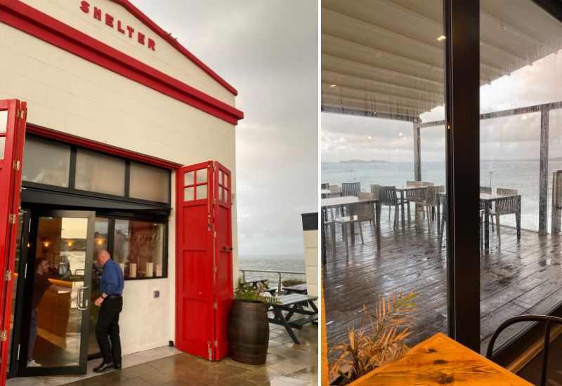 Shanty Restaurtant on the shore in Portrush